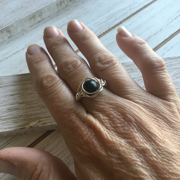Black Onyx Wire Wrapped Ring - Picture 2 of 5
